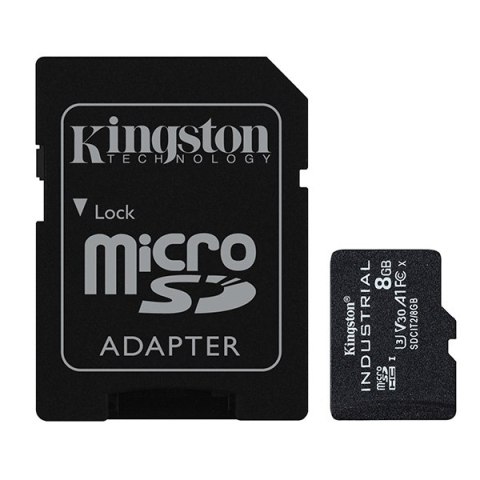 Kingston Karta pamięci Micro Secure Digital Card Industria, 8GB, micro SDHC, SDCIT2/8GB, UHS-I U3 (Class 10), V30, A1, pSLC kart