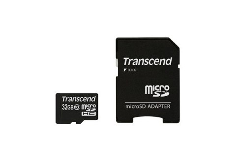 SD microSD Card 32GB Transcend SDHC Class10 w/adapter