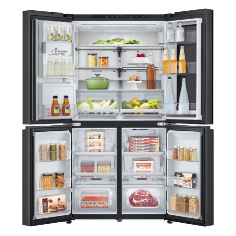 Lodówka Side-By-Side LG GMG960EVJE Multi Door 179cm Essence Black Steel czarny mat Total NoFrost podajnik wody