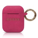 Guess GUACCSILGLFU AirPods cover fuksja/fuchsia Silicone Glitter