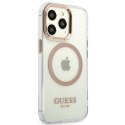 Guess GUHMP13XHTRMD iPhone 13 Pro Max 6,7" złoty/gold hard case Metal Outline Magsafe