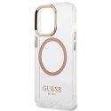 Guess GUHMP13XHTRMD iPhone 13 Pro Max 6,7" złoty/gold hard case Metal Outline Magsafe