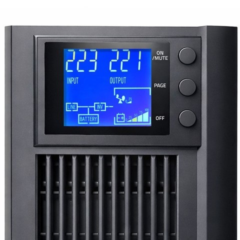 Qoltec 52640 Zasilacz awaryjny UPS Pure Sine Wave | 1kVA | 800W | AVR | LCD | Czysty Sinus