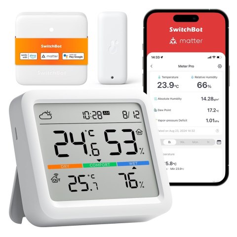 SwitchBot Meter Pro Biały LCD Bateria