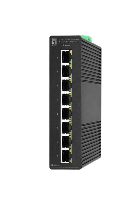 Przełącznik LevelOne Hilbt Industrial GB/SL 8-portowy IP30+DIN 1Gbps