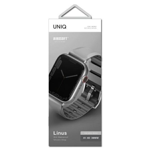 UNIQ pasek Linus Apple Watch Series 4/5/6/7/8/SE/SE2 38/40/41mm. Airosoft Silicone szary/chalk grey