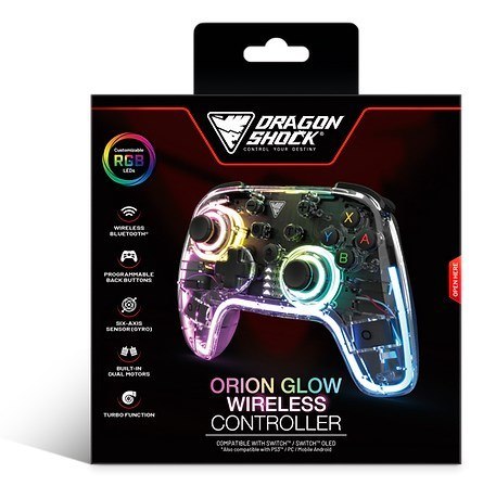 Dragonshock Orion Glow Czarny Bluetooth Gamepad Analogowa/Cyfrowa Nintendo Switch