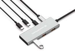Conceptronic HUBBIES17G huby i koncentratory USB 3.2 Gen 2 (3.1 Gen 2) Type-C 10000 Mbit/s Szary