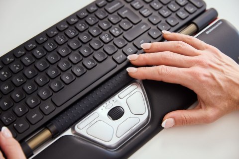 Contour Design RollerMouse Czerwony, przewodowy, USB Type-C, 2800 DPI, srebrny