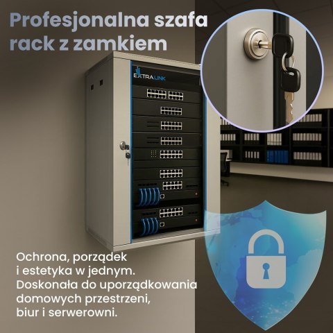 EXTRALINK SZAFA RACK WISZĄCA 12U 600X450 SZARA