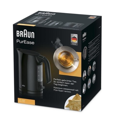Braun WK 3000 BK czajnik elektryczny 1 l Czarny 2200 W