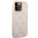 Guess GUHCP14LHG4SHP iPhone 14 Pro 6,1" różowy/pink hard case 4G Vintage Gold Logo