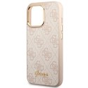 Guess GUHCP14LHG4SHP iPhone 14 Pro 6,1" różowy/pink hard case 4G Vintage Gold Logo