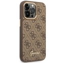 Guess GUHCP14LHG4SHW iPhone 14 Pro 6,1" brązowy/brown hard case 4G Vintage Gold Logo