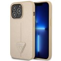 Guess GUHCP14LPSATLE iPhone 14 Pro 6,1" beżowy/beige hardcase SaffianoTriangle Logo