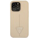 Guess GUHCP14LPSATLE iPhone 14 Pro 6,1" beżowy/beige hardcase SaffianoTriangle Logo