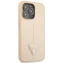 Guess GUHCP14LPSATLE iPhone 14 Pro 6,1" beżowy/beige hardcase SaffianoTriangle Logo