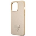 Guess GUHCP14LPSATLE iPhone 14 Pro 6,1" beżowy/beige hardcase SaffianoTriangle Logo