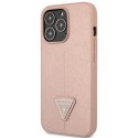 Guess GUHCP14LPSATLP iPhone 14 Pro 6,1" różowy/pink hardcase SaffianoTriangle Logo