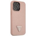 Guess GUHCP14LPSATLP iPhone 14 Pro 6,1" różowy/pink hardcase SaffianoTriangle Logo