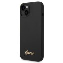 Guess GUHCP14MSLSMK iPhone 14 Plus 6,7" czarny/black hard case Silicone Vintage Gold Logo