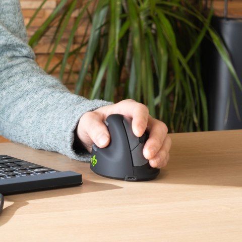 Ergonomiczna mysz R-Go Pele HE lewa Bluetooth sidabrina