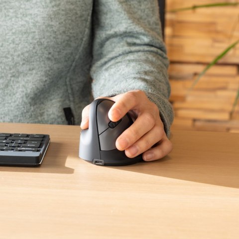 Ergonomiczna mysz R-Go Pele HE lewa Bluetooth sidabrina