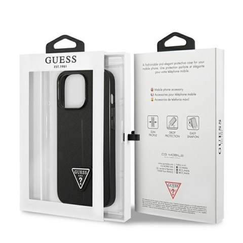 Guess GUHCP14XPSATLK iPhone 14 Pro Max 6,7" czarny/black hardcase SaffianoTriangle Logo