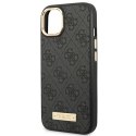 Guess GUHMP14MU4GPRK iPhone 14 Plus 6,7" czarny/black hard case 4G Logo Plate MagSafe