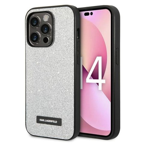 Karl Lagerfeld KLHCP14LG2ELS iPhone 14 Pro 6,1" hardcase srebrny/silver Glitter Plaque Logo
