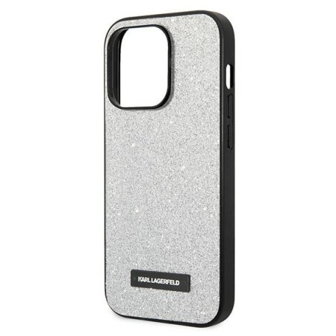 Karl Lagerfeld KLHCP14LG2ELS iPhone 14 Pro 6,1" hardcase srebrny/silver Glitter Plaque Logo