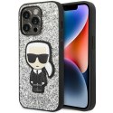 Karl Lagerfeld KLHCP14LGFKPG iPhone 14 Pro 6,1" hardcase srebrny/silver Glitter Flakes Ikonik