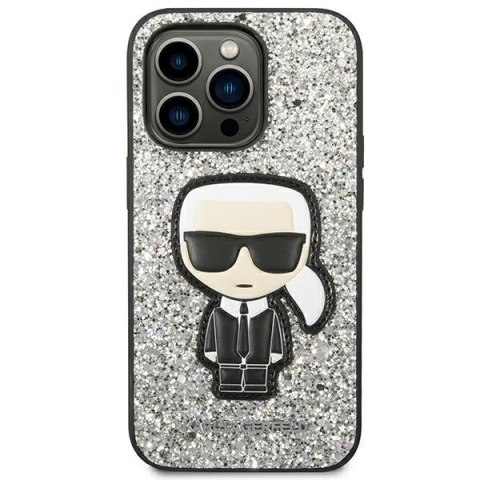 Karl Lagerfeld KLHCP14LGFKPG iPhone 14 Pro 6,1" hardcase srebrny/silver Glitter Flakes Ikonik