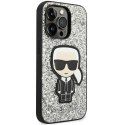 Karl Lagerfeld KLHCP14LGFKPG iPhone 14 Pro 6,1" hardcase srebrny/silver Glitter Flakes Ikonik