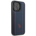 US Polo USHCP14LPFAV iPhone 14 Pro 6,1" granatowy/navy blue Leather Stitch