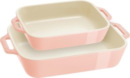 STAUB COOKING Zestaw 2 półmisków prostokątnych, jasnoróżowy