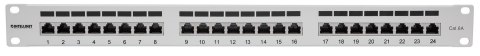 INTELLINET 24-Port Cat6a Patchpanel FTP 1HE grau