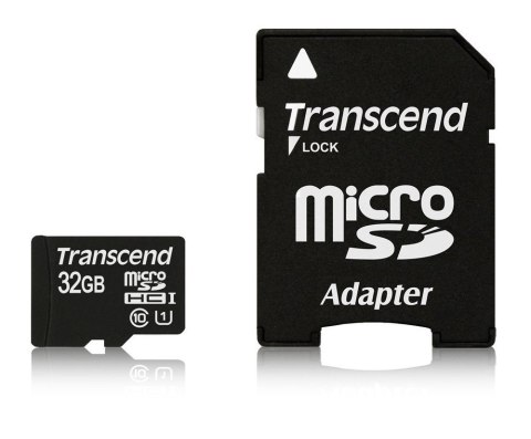 SD microSD Card 32GB Transcend SDHC UHS1 w/adapter