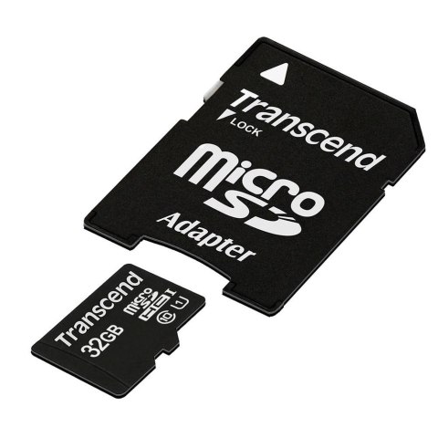 SD microSD Card 32GB Transcend SDHC UHS1 w/adapter