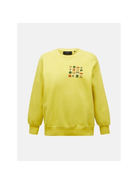 Bluza damska PEAK PERFORMANCE W Terry Graphic Crew kolor ĹĽĂłĹ‚ty - M