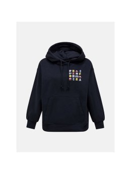 Bluza damska PEAK PERFORMANCE W Terry Graphic Hood kolor czarny - M