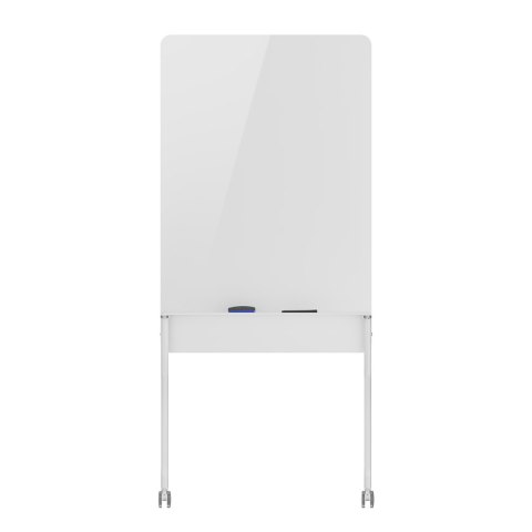 Mobilna tablica suchościeralna Ergo Office, orientacja pionowa, biała, jednostronna, z półką, wymiary tablicy 1190x790mm, ER-305