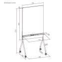Mobilna tablica suchościeralna Ergo Office, orientacja pionowa, biała, jednostronna, z półką, wymiary tablicy 1190x790mm, ER-305