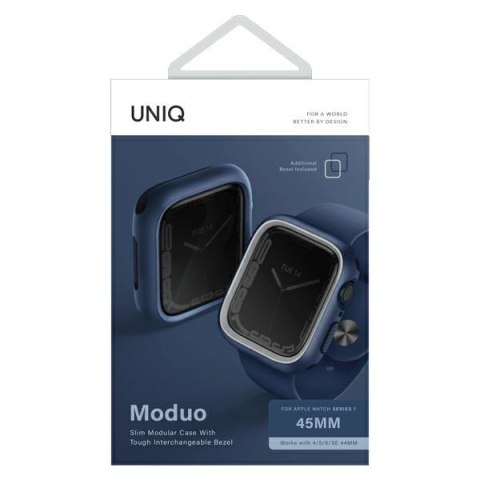 UNIQ etui Moduo Apple Watch Series 4/5/6/7/8/SE 44/45mm niebieski-szary/blue-grey