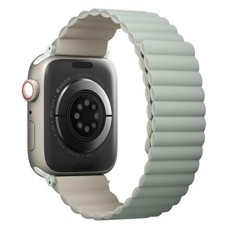 UNIQ pasek Revix Apple Watch Series 4/5/6/7/8/SE/SE2 38/40/41mm. Reversible Magnetic zielony-beżowy/sage-beige