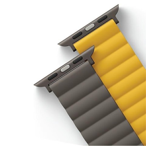 UNIQ pasek Revix Apple Watch Series 4/5/6/7/8/SE/SE2/Ultra 42/44/45mm. Reversible Magnetic musztardowy-khaki/mustard-khaki