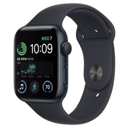 Apple Watch SE GPS, 44 mm Koperta z aluminium w kolorze północy z paskiem sportowym w kolorze północy - regular