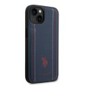 US Polo USHCP14SPFAV iPhone 14 6,1" granatowy/navy blue Leather Stitch