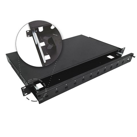 Alantec Przełącznica światłowodowa teleskopowa 12xSC simplex / 12xLC duplex 19" 1U z akcesoriami montażowymi (dławiki, opaski) (