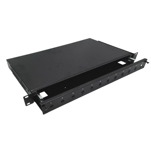 Alantec Przełącznica światłowodowa teleskopowa 12xSC simplex / 12xLC duplex 19" 1U z akcesoriami montażowymi (dławiki, opaski) (